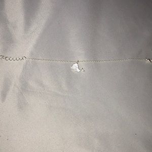 Silver anklet - whale charm